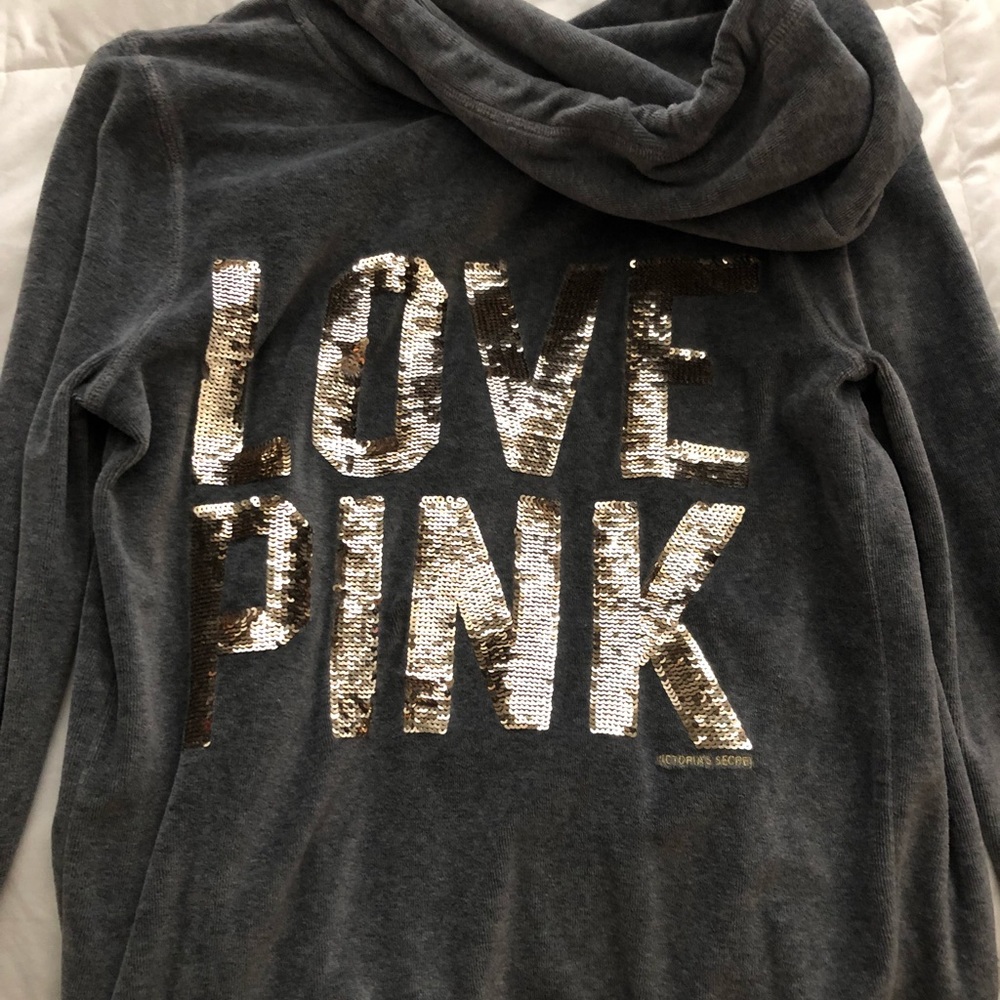 Pink grey hoodie jacket size small